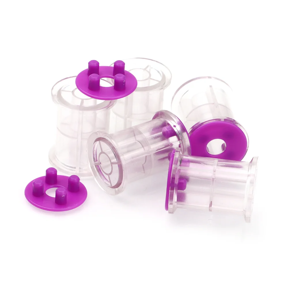 Thread Bobbins Empty - 4 個/9 個の空の標準ボビンスプール、バックルキャップ付き、高分子素材、半透明糸スプール、フライフィッシングタックル