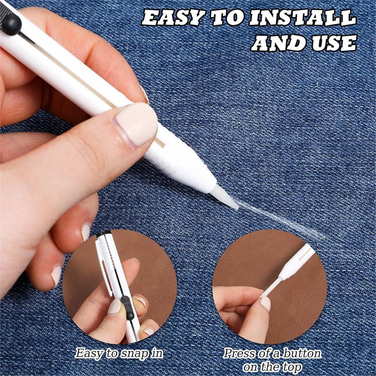 Fabric Marking Pen - 28本入りチャコールペン詰め替えセット（布用）、白い詰め替え可能な仕立て屋用マーカー（布のパターンをDIYクラフト用にマークするため）