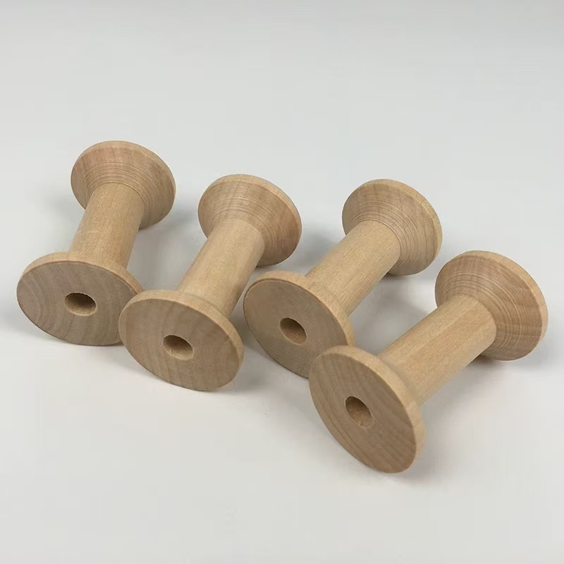 Thread Bobbins Empty - 5 ピース/ロット 60 × 35 ミリメートルナチュラル空の木製ボビンスプール縫うクロスステッチ糸ツールワイヤー裁縫