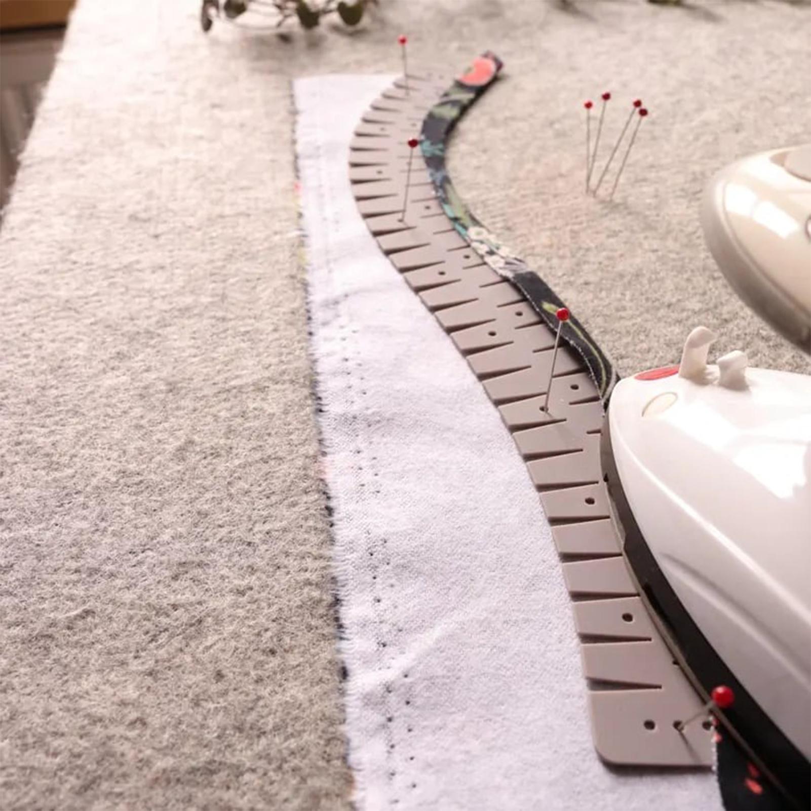 Sewing Hemming - 1個入りシリコン製ヘマー、柔軟な縫製ツール、裾定規、縫製補助ツール、マーキングホール付き、縫製愛好家へのギフト