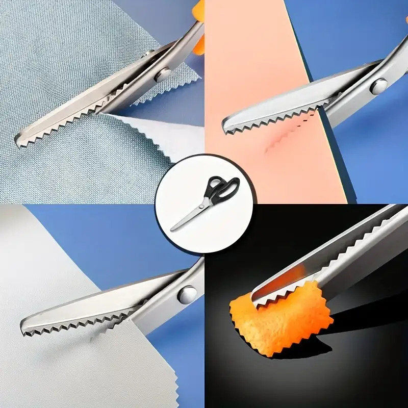 Pinking Shear Blade - プロ仕様のピンキングシザー、鋸歯状の刃、頑丈な布切りはさみ、洋裁、キルティング、オフィス、工芸、布地の裁断に