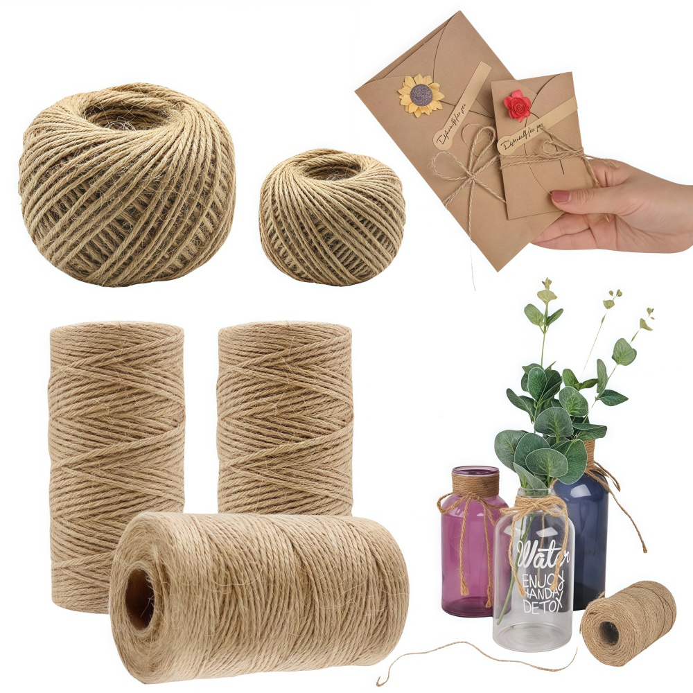 Sewing Thread In Textile - 2/3/4 ミリメートル天然ジュートロープストリングリボン工芸品 DIY ヴィンテージジュートコード麻ひも糸縫製パーティー結婚式クリスマス家の装飾