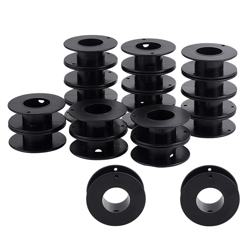 Thread Bobbins Empty - MLGB-20個入り空スプール、2.1X0.7インチプラスチック糸スプール、リボンスプール、黒色クラフトスプール、ワイヤースプール、織りボビン