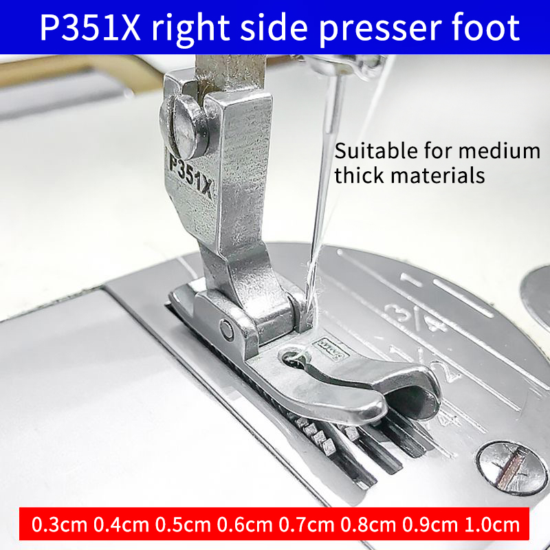 Industrial Textile Sewing Machine - 工業用フラットミシン右ブロッキングエッジ押え。トップステッチ用コンピューターフラットミシン押え