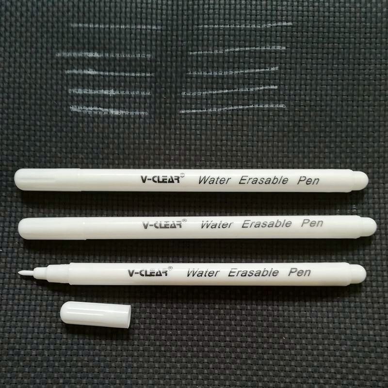 Fabric Marking Pen - Vclear-水溶性マーキングペン,消去可能な布製マーカー,白色,洗えるインク,革繊維,3個