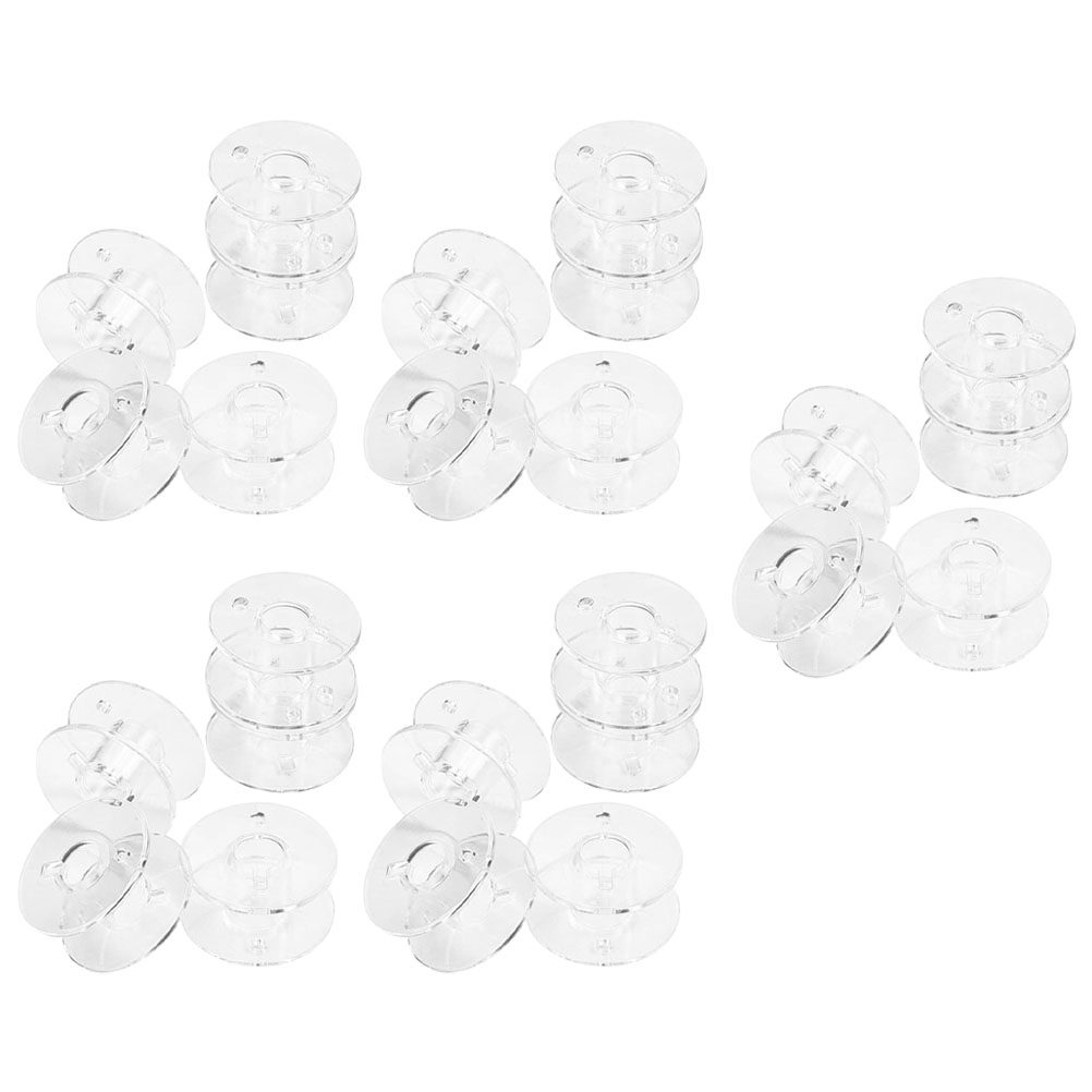Thread Bobbins Empty - 1 セット透明プラスチックボビンミシン用交換可能ポータブル糸ボビン収納ボックスコンパクト耐摩耗性空ボビン