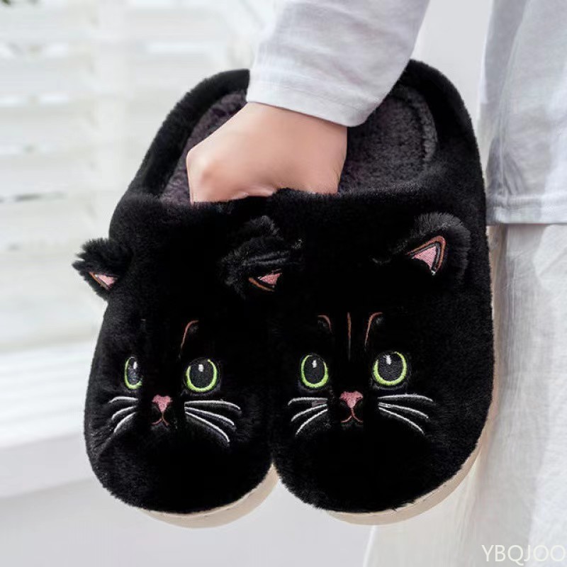 新しい秋冬綿スリッパ男性と女性のカップル漫画子猫屋内ぬいぐる - Sewing New のレビューと価格