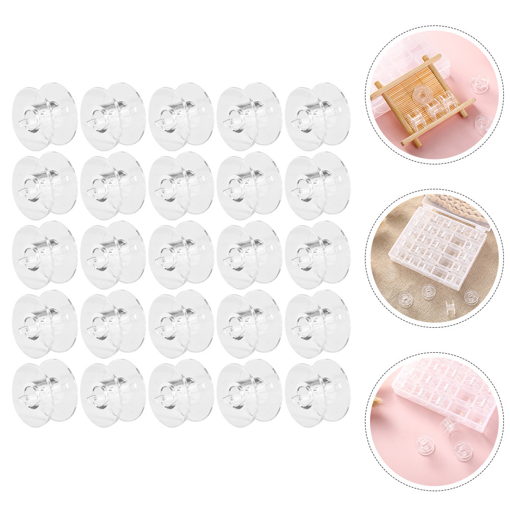 1セット耐摩耗性透明縫製ボビンプラスチック製空スプール刺繍機 - Thread Bobbins Empty のレビューと価格