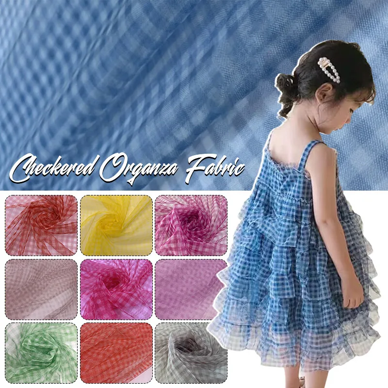 90 × 150 センチメートルチェックメッシュ生地透明ドレ - Sewing Batik Fabric のレビューと価格