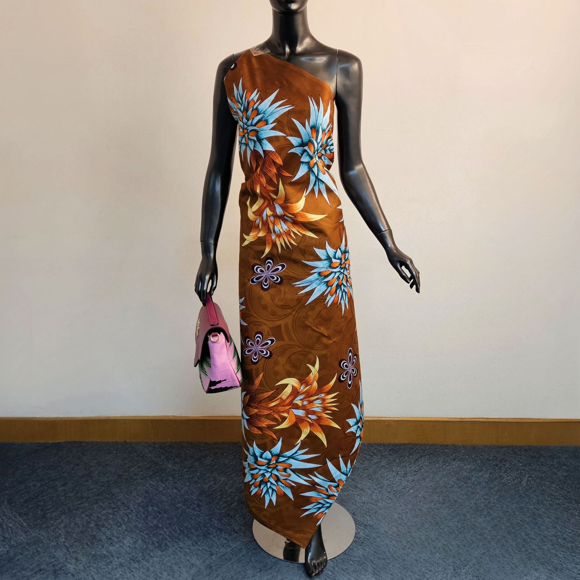 ブラウンコットンアフリカワックス生地花柄プリントバティック生 - Sewing Batik Fabric のレビューと価格