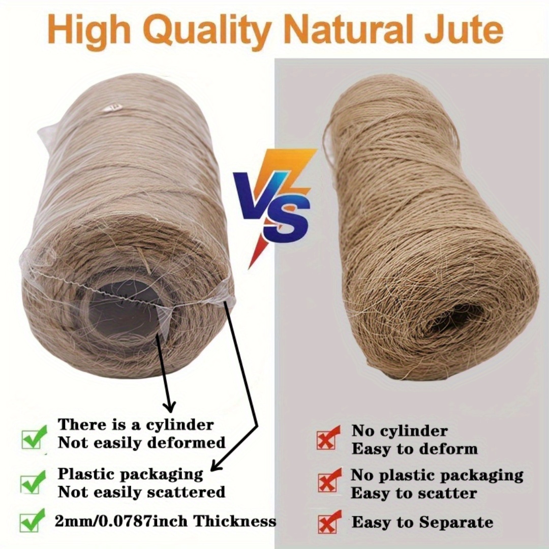 2/3/4 ミリメートル天然ジュートロープストリングリボン工 - Sewing Thread In Textile のレビューと価格