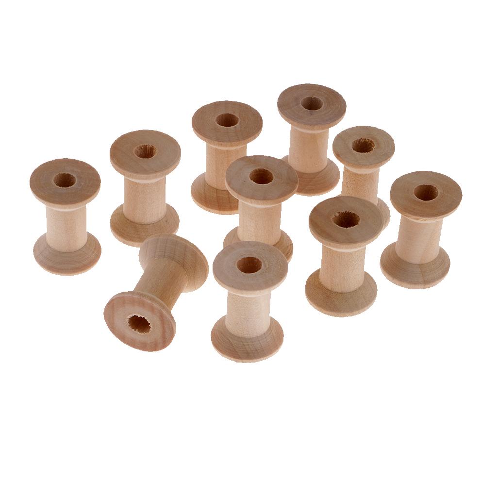 木製空スプール糸ボビン、編み機、かぎ針糸、クラフトプロジェク - Thread Bobbins Empty のレビューと価格