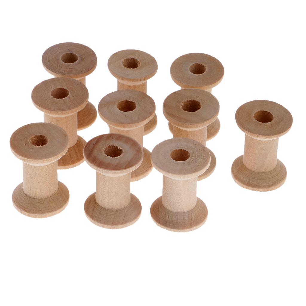 木製空スプール糸ボビン、編み機、かぎ針糸、クラフトプロジェク - Thread Bobbins Empty のレビューと価格