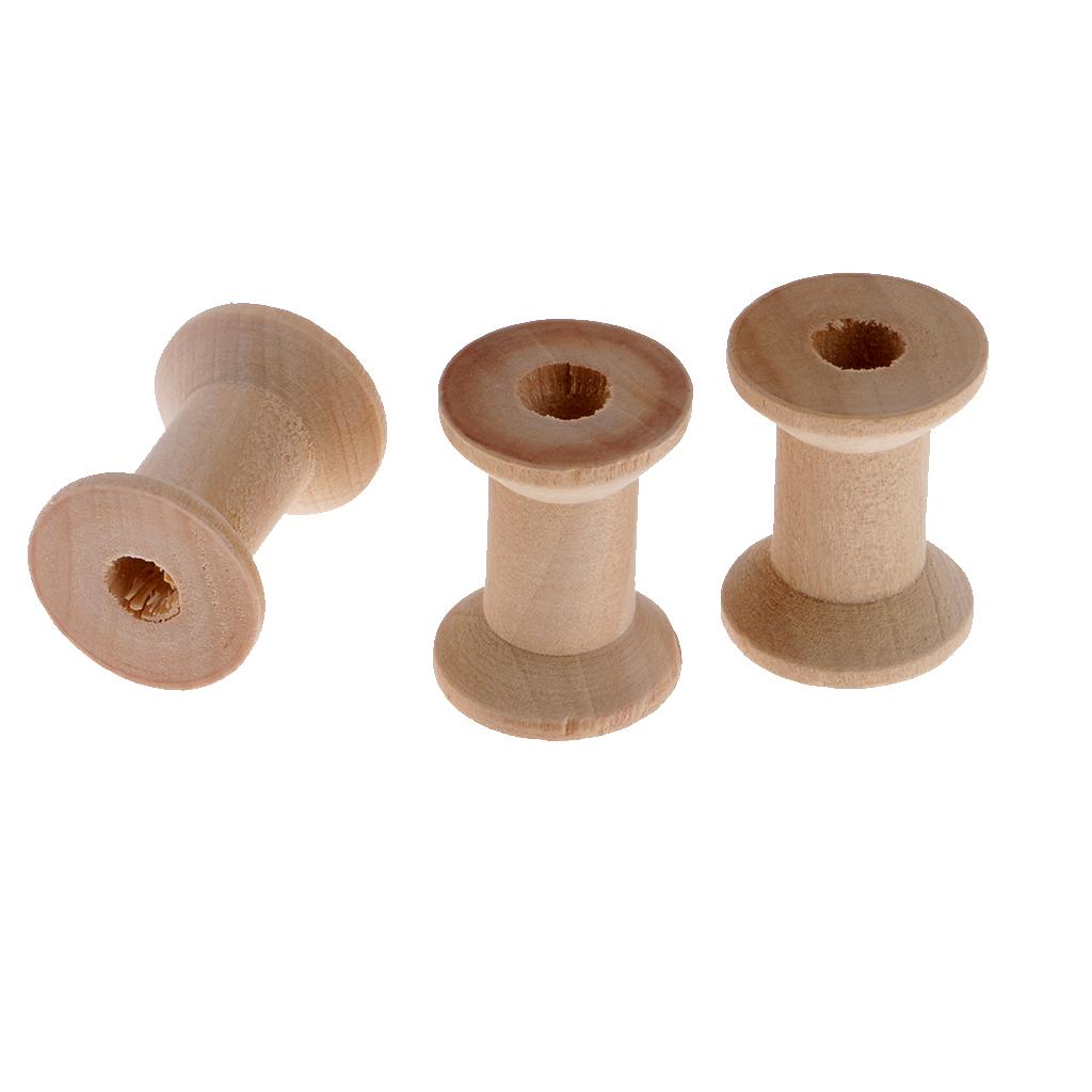 木製空スプール糸ボビン、編み機、かぎ針糸、クラフトプロジェク - Thread Bobbins Empty のレビューと価格