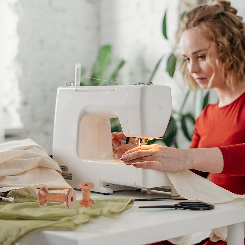 7個入り木製糸巻き、ヴィンテージ風空の木製ボビン、手芸・刺繍 - Thread Bobbins Empty のレビューと価格