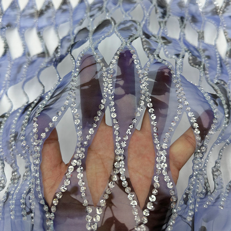 メッシュシフォンビーズスパンコール刺繍生地、タイダイビーズド - Sewing Tie Dye のレビューと価格