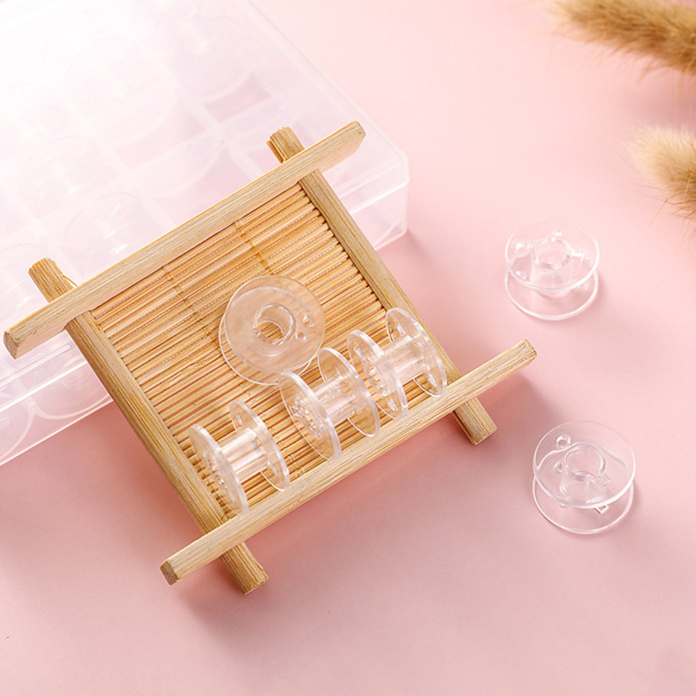 1 セット透明プラスチックボビンミシン用交換可能ポータブル糸 - Thread Bobbins Empty のレビューと価格