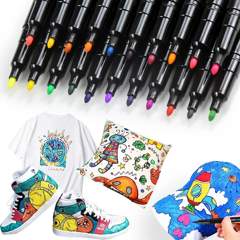 12 色/セット防水色落ちしない生地テキスタイルマーカーペン - Fabric Marking Pen のレビューと価格