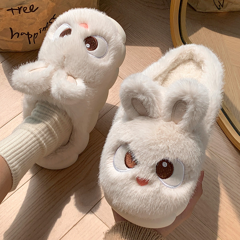 かわいい漫画ウサギの綿スリッパ女性のための冬の家の靴暖かい豪 - Sewing House のレビューと価格